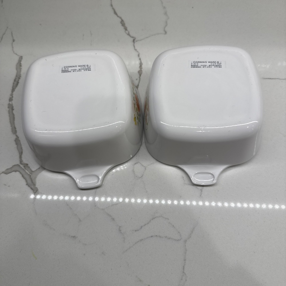 SET OF 2 Corning Ware WILDFLOWER P-43-B Small Square Casserole Dishes 5" 700 mL - Picture 7 of 8